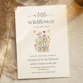 Minimal Wildflower Baby Shower Invitation 招待状