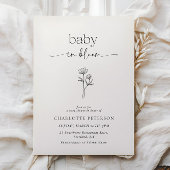 Minimal Wildflower Baby Shower Invitation 招待状