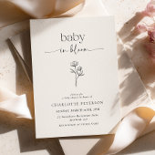 Minimal Wildflower Baby Shower Invitation 招待状