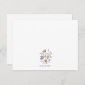 Minimal Wildflower Botanical Name Stationery ノートカード (正面/裏面)