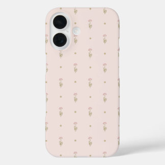 Minimal Wildflower Pattern with Dots iPhone 16ケース