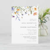 Minimal Wildflower QR Code Wedding Invitation 招待状 (スタンド正面)