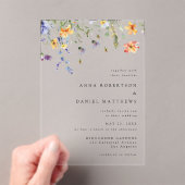Minimal Wildflower Wedding アクリル招待状 (インサイチュ (ポータブル))