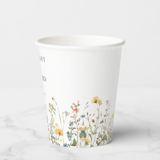 Minimal Wildflower Wedding 紙コップ (裏面)