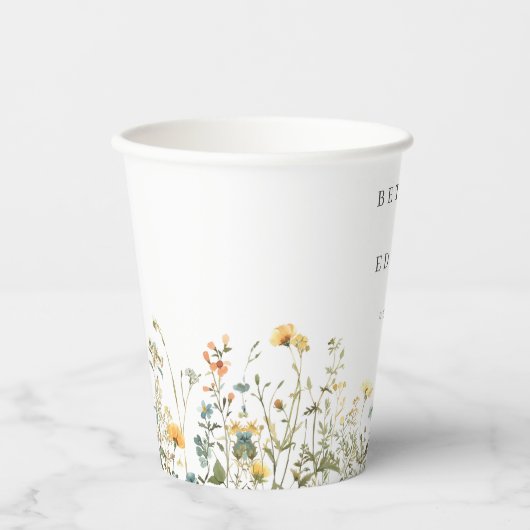 Minimal Wildflower Wedding 紙コップ (正面)