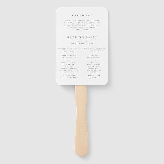 Minimal Wildflower Wedding Program ハンドファン (裏面)