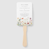 Minimal Wildflower Wedding Program ハンドファン (正面)