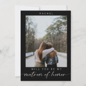 Minimal Will you be my Matron of Honor Photo Chic  招待状 (正面)