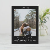 Minimal Will you be my Matron of Honor Photo Chic  招待状 (スタンド正面)