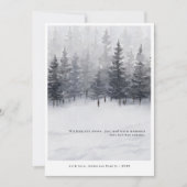 Minimal Winter Art Pine Trees Snow Greetings  シーズンカード (正面)