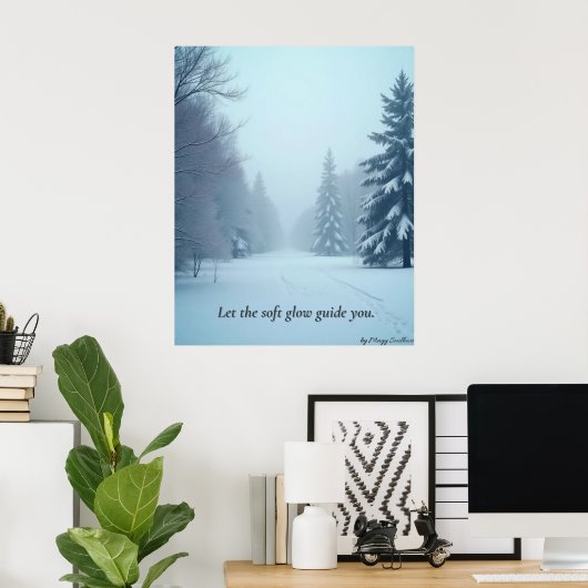 Minimal Winter Calm Poster – Neutral Wall Art ポスター (ホームオフィス)