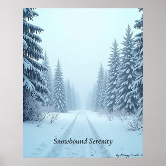 Minimal Winter Calm Poster – Neutral Wall Art ポスター (正面)