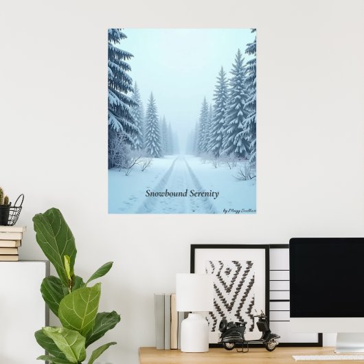 Minimal Winter Calm Poster – Neutral Wall Art ポスター (ホームオフィス)