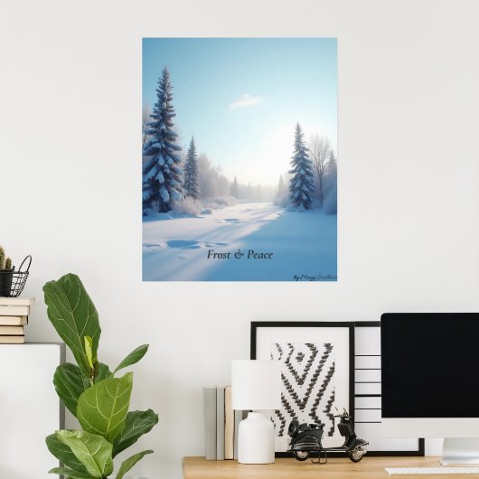 Minimal Winter Calm Poster – Neutral Wall Art ポスター (ホームオフィス)