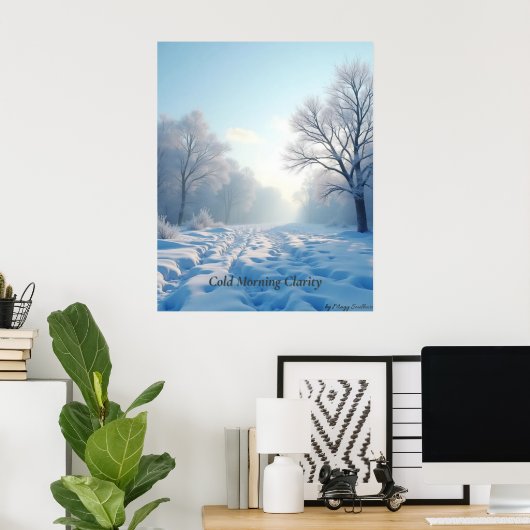 Minimal Winter Calm Poster – Neutral Wall Art ポスター (ホームオフィス)