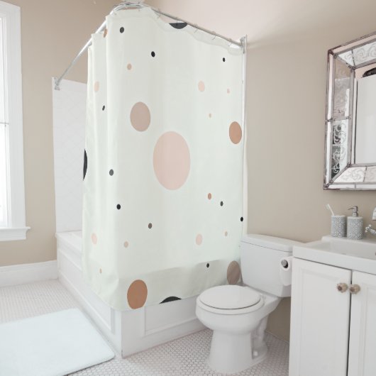 Minimal Winter Dot Pattern, Soft Cozy Neutrals シャワーカーテン (インサイチュ)