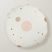 Minimal Winter Dot Pattern, Soft Cozy Neutrals ラウンドクッション (裏面)