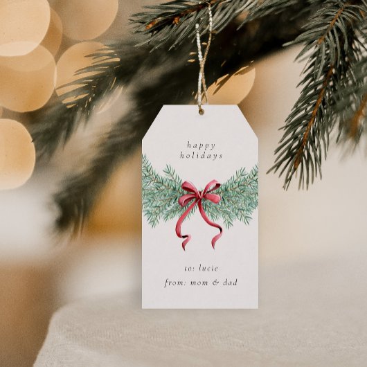 Minimal Winter Garland Christmas Gift Tag ギフトタグ