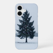 Minimal Winter Lone Fir Tree Snow Phone Case iPhone 16ケース (裏面)