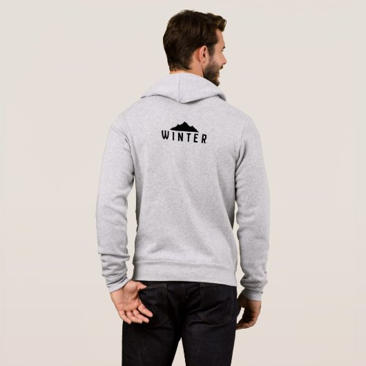 Minimal Winter Mountain Zip Hoodie パーカ (裏面フル)