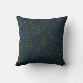 Minimal Winter Pine Tree Pattern Throw Pillow クッション (裏面)