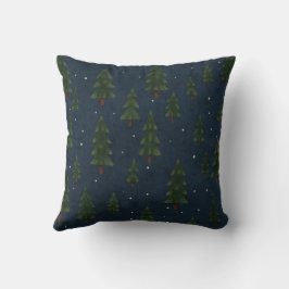 Minimal Winter Pine Tree Pattern Throw Pillow クッション