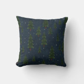 Minimal Winter Pine Tree Pattern Throw Pillow クッション (正面)