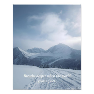 Minimal Winter Quote Poster – “Breathe Deeper” フォトプリント