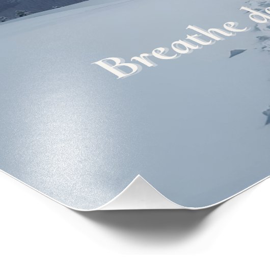 Minimal Winter Quote Poster – “Breathe Deeper” フォトプリント (角)