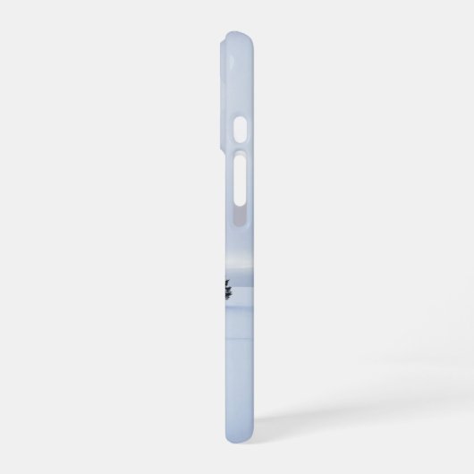 Minimal Winter Tiny Trees White Phone Case iPhone 16ケース (左側面)
