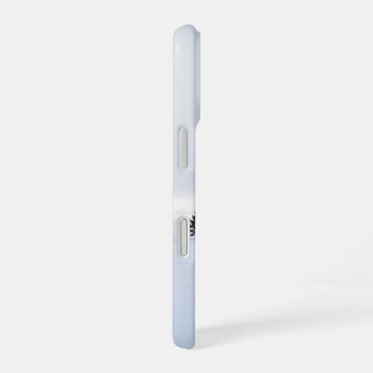 Minimal Winter Tiny Trees White Phone Case iPhone 16ケース (右側面)
