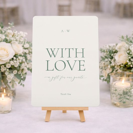Minimal With Love Wedding Favor Sign 招待状