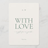 Minimal With Love Wedding Favor Sign 招待状 (正面)