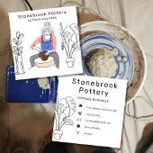 Minimal Woman Illustration Pottery Wheel | Square  スクエア名刺