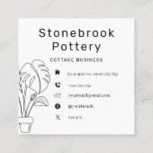 Minimal Woman Illustration Pottery Wheel | Square  スクエア名刺 (裏面)