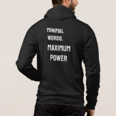 Minimal Words. Maximum Power – Black Men’s Hoodie  パーカ (裏面)