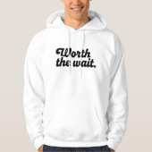 Minimal “Worth The Wait” Hoodie – Clean Aesthetic パーカ (正面)