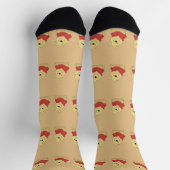 Minimal Yellow Bear Illustration Socks ソックス (上部)
