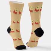 Minimal Yellow Bear Illustration Socks ソックス (傾斜あり)