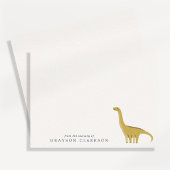 Minimal Yellow Dinosaur Nursery Note Card 招待状