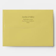 Minimal Yellow Elegant Wedding Return Address