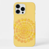 Minimal Yellow Sunburst Textured Circle Design iPhoneケース (裏面)