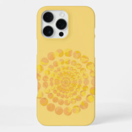 Minimal Yellow Sunburst Textured Circle Design iPhone 16 Pro Maxケース