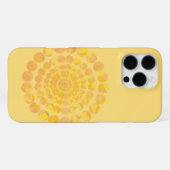 Minimal Yellow Sunburst Textured Circle Design iPhoneケース (裏面横)