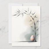 Minimal Zen Spring Bamboo Easter Egg 案内状 (正面)