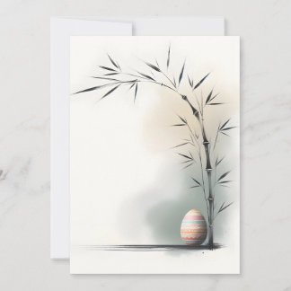Minimal Zen Spring Bamboo Easter Egg 案内状