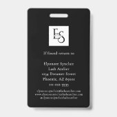 MinimalBlack White Script Lash Photo Logo バッジ (裏面)