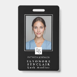 MinimalBlack White Script Lash Photo Logo バッジ