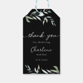Minimales, Eucalyptus, Schwarz, Brautparty ギフトタグ