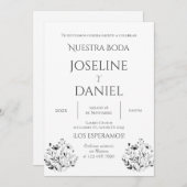 Minimalis Wedding Invitation in Spanish 招待状 (正面/裏面)
